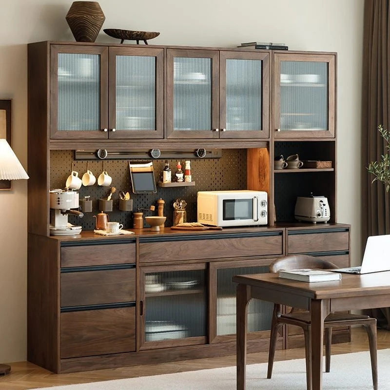 North American black walnut sideboard, wine cabinet, tea, white oak cupboard, storage, solid wood, multifunctional storage