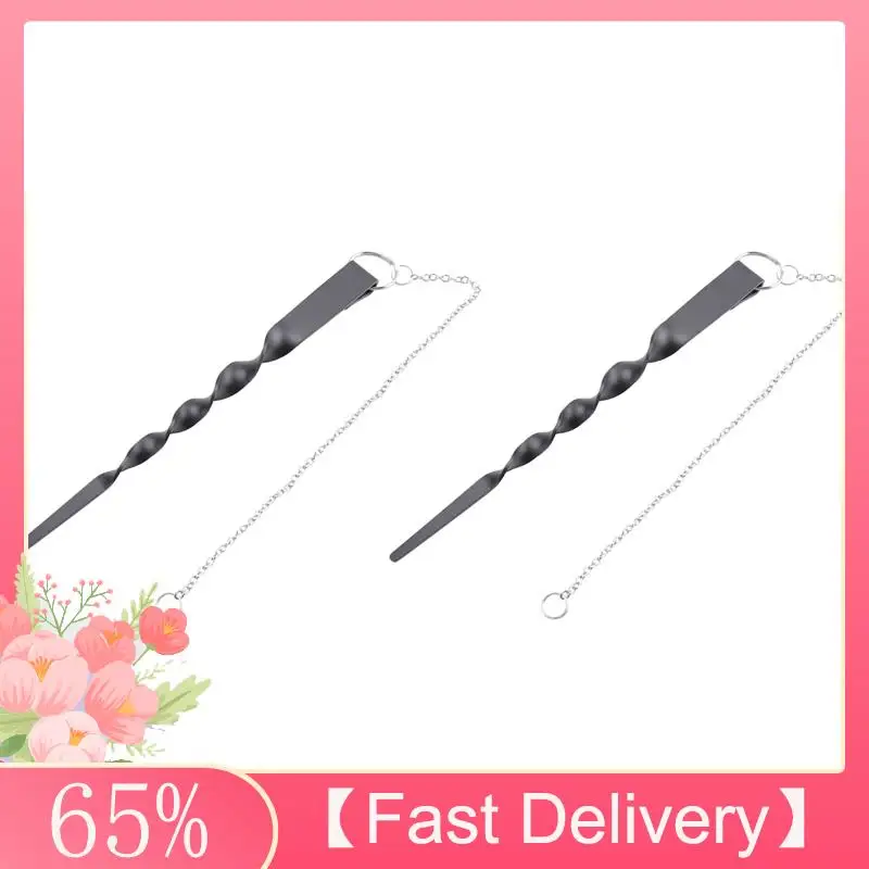 

~A61Z 2 Piece Rain Chains Powder Coated Iron Rain Chain Anchoring Stake With 1 Pointed