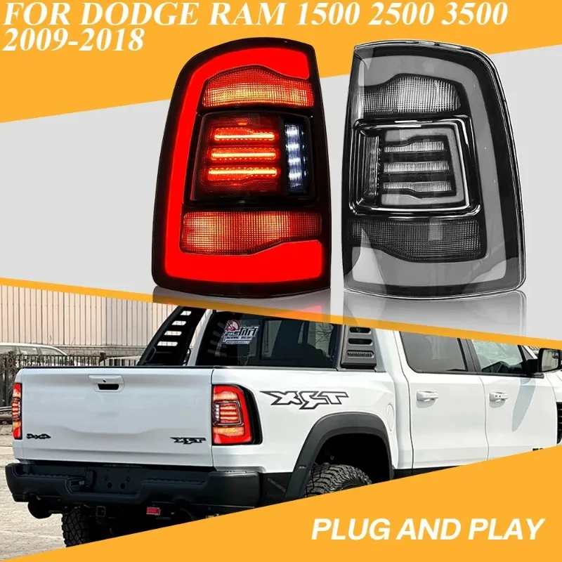 

For Dodge Ram 1500 2500 3500 2009-2018 Sequential LED Tail Lights Black Housing