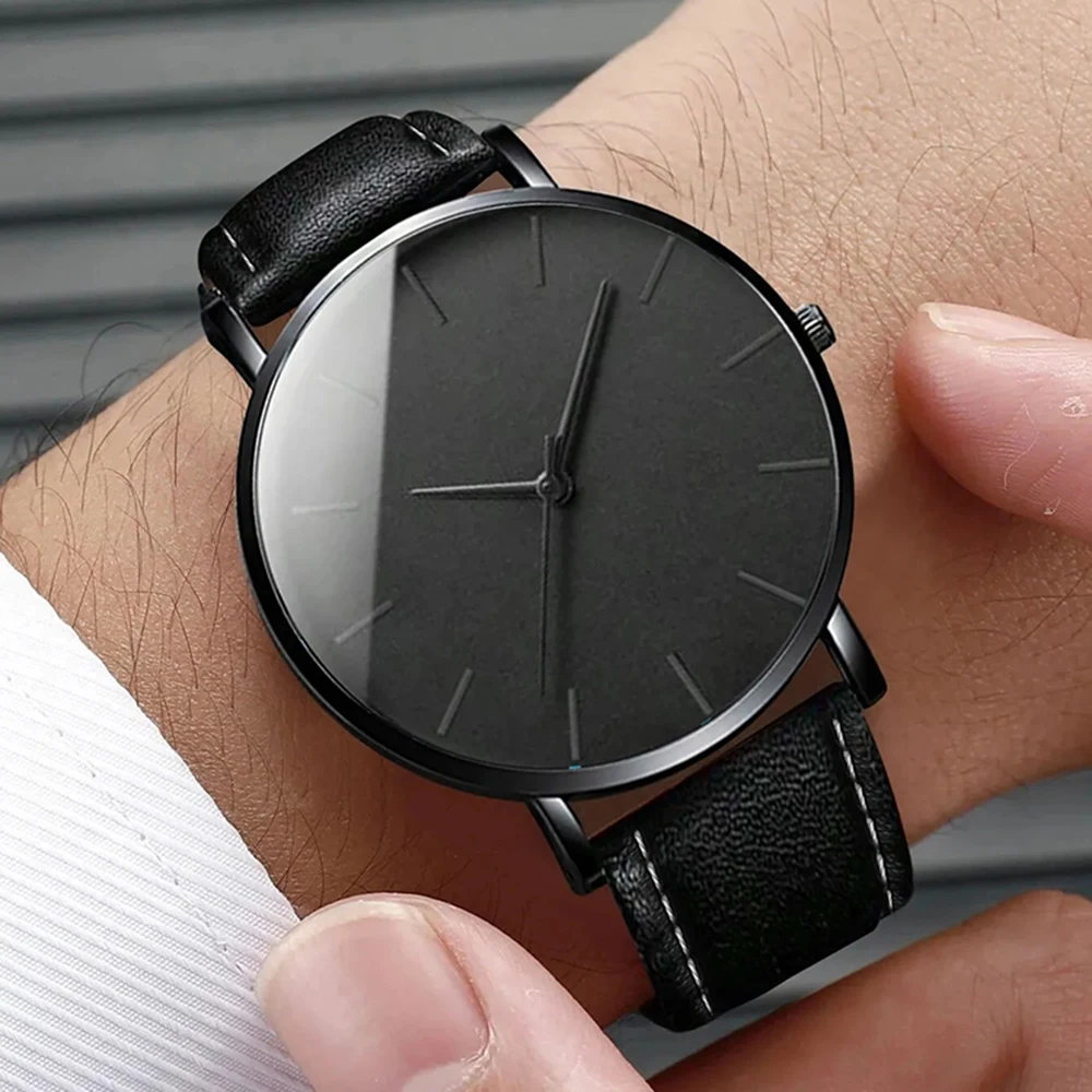 Men's Quartz Watch Fashion Business Casual Leather MEN'S Quartz Watch