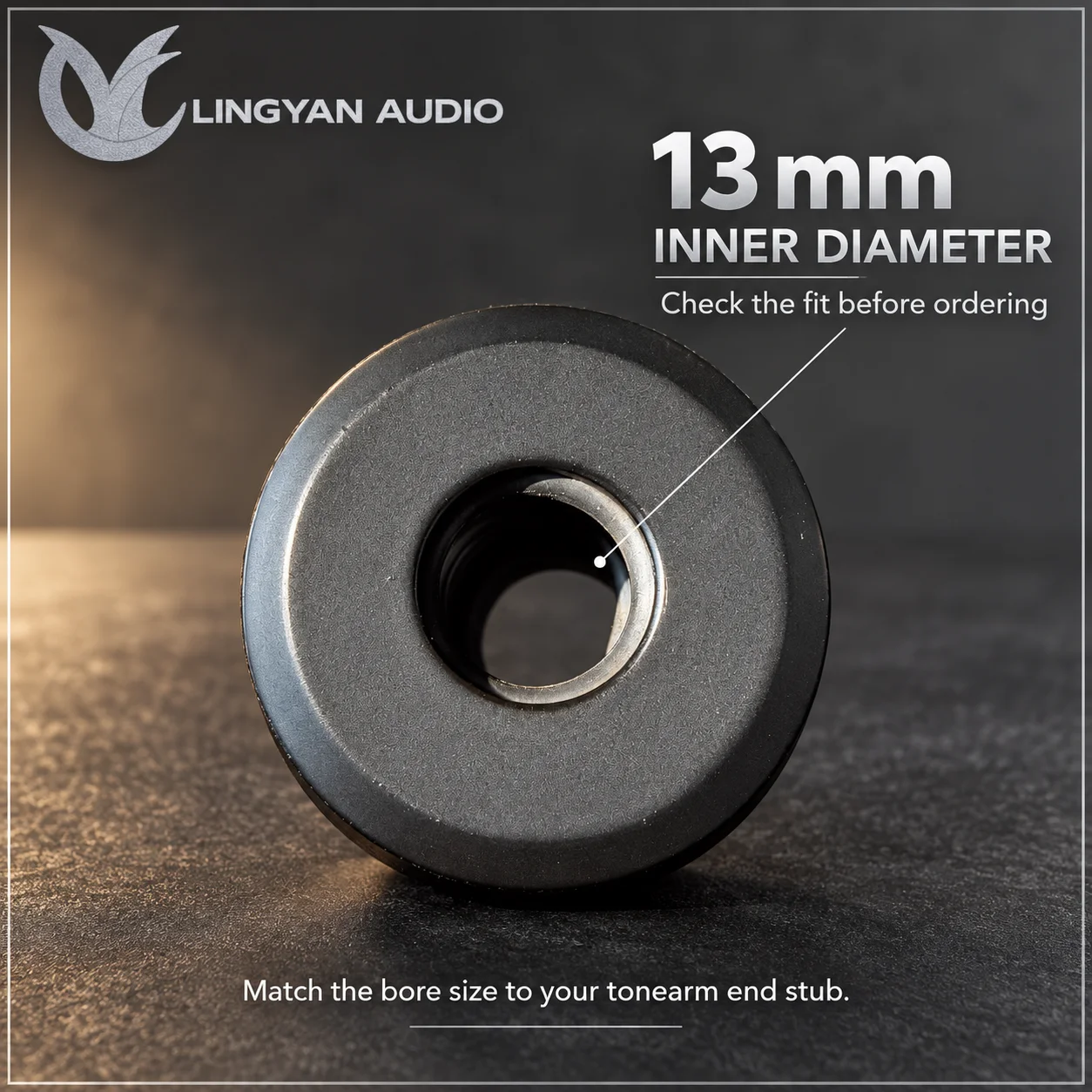 Copper Balance Weight LINGYAN AUDIO 13mm Bore Black Tonearm Counterweight for Rega RB330 Planar 3 Vinyl Record Player HiFi Part