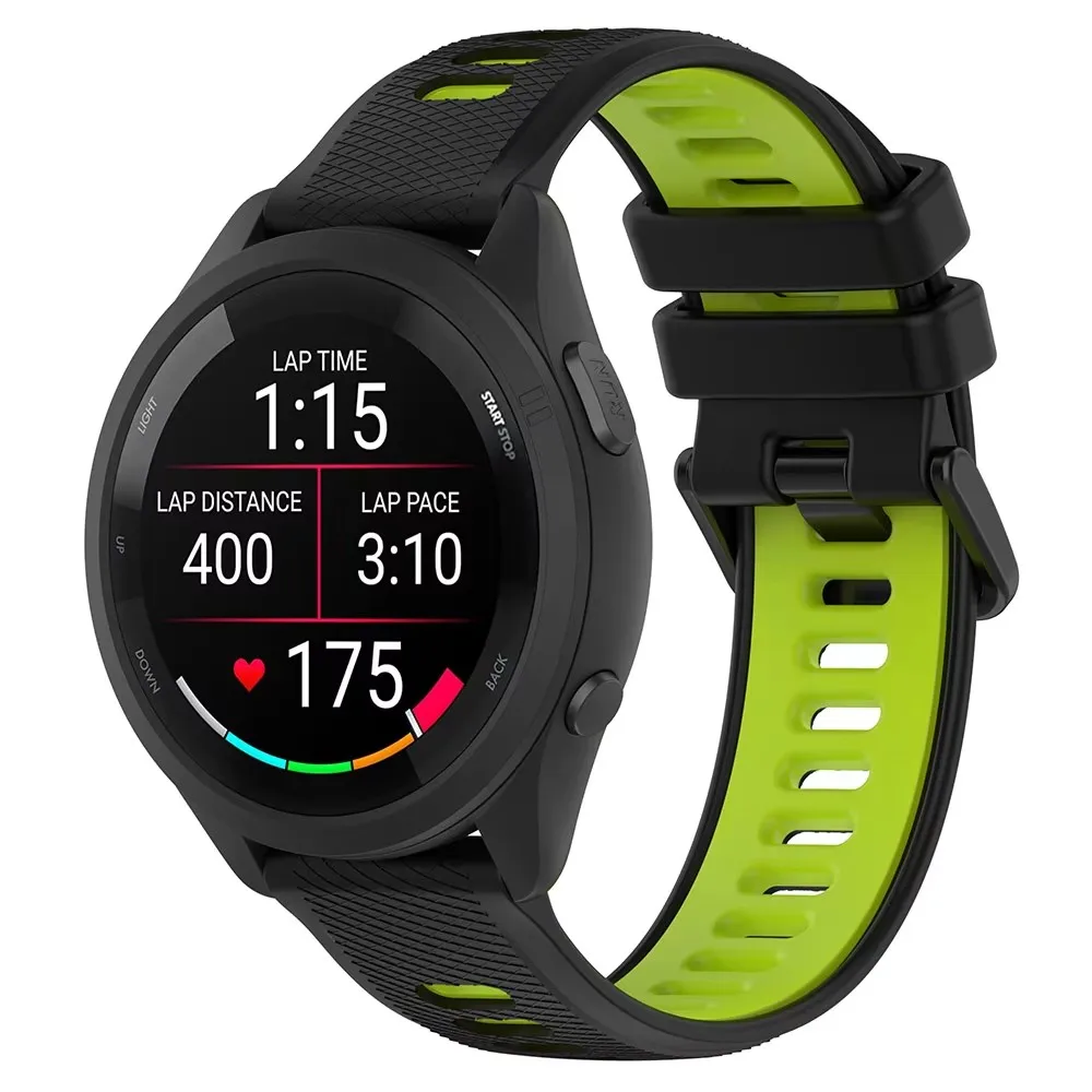 

Two-Color Silicone Strap 18mm 20mm 22mm For Garmin Forerunner 265 265S 255S 255 Vivoactive 5 Replacement Watch Band