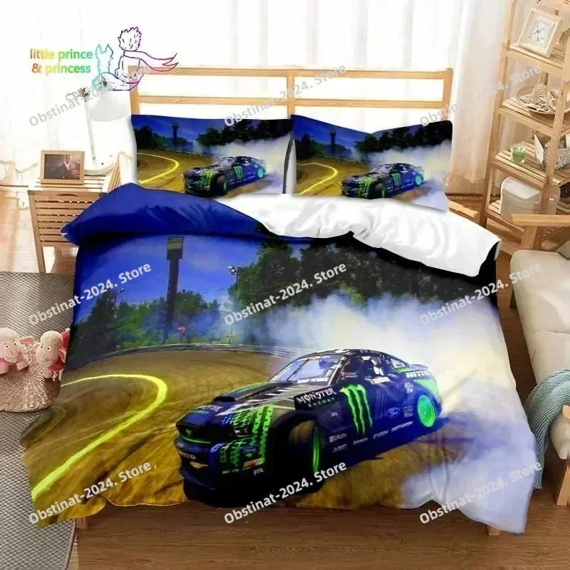 Drift Cars Cool Racing Car Bedding Set Single Twin Full Queen King Size Bed Set Adult Kid Bedroom 3D Print Men Boys Gift