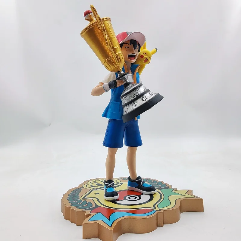 Pokemon Character Series Peripheral Trophies Ash Ketchum Standing Model 30CM Cartoon Figure Children's Toy Desktop Decoration