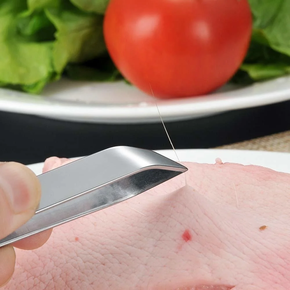 

1pc Stainless Steel Fish Bone Tweezers Portable Salmon Bone Remove Tweezers Metal Chicken Shaving Pliers Kitchen Accessories