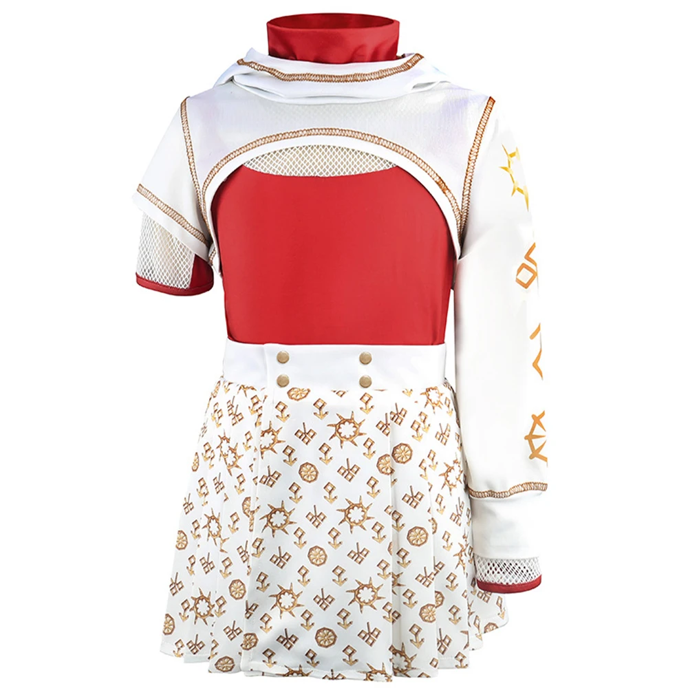 Summer Movie Zombies Cosplay Costumes for Girl 3pcs Coat School Suit Birthday Girls Dress Carnival Halloween Zombie Kids Clothes image 3