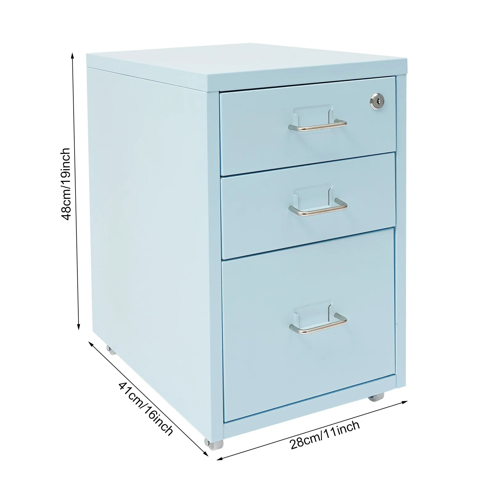 File Cabinet with Lock 3-Drawer Vertical File Cabinet File Cabinet with Wheels Office Filing Storage