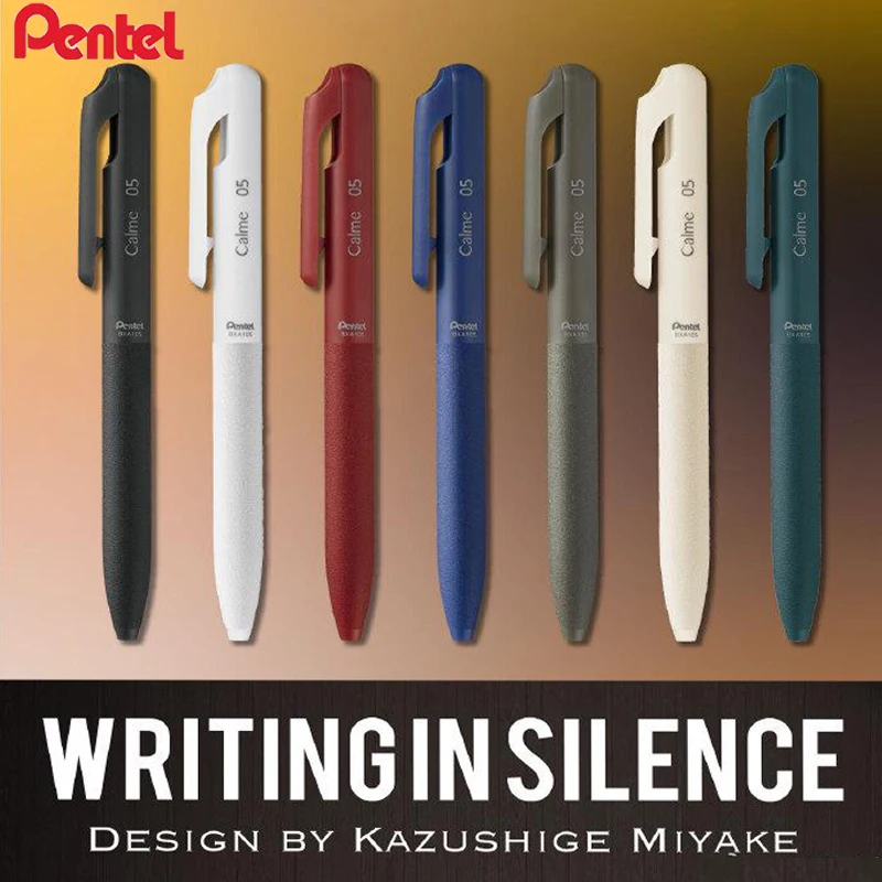 Pentel Calme Silent Ballpoint Pen 0.5 BXA105 Noise-Reducing Shock Absorption Leather Grip Light Oil Ink Award-Winning Stationery