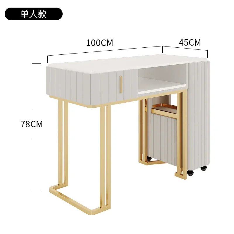 RUEDAS De Mesa De MANICURA exquisitas, Mesa De diseño De escritorio moderna, portátil, Rodante, artículos De salón De uñas, MQ50NT