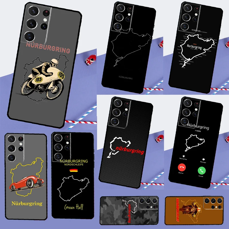 Yarış Motor Sporu Nurburgring telefon kılıfı Samsung Galaxy S25 S24 Ultra S9 S10 S20 S21 FE S22 Artı S23 Ultra Arka Kapak
