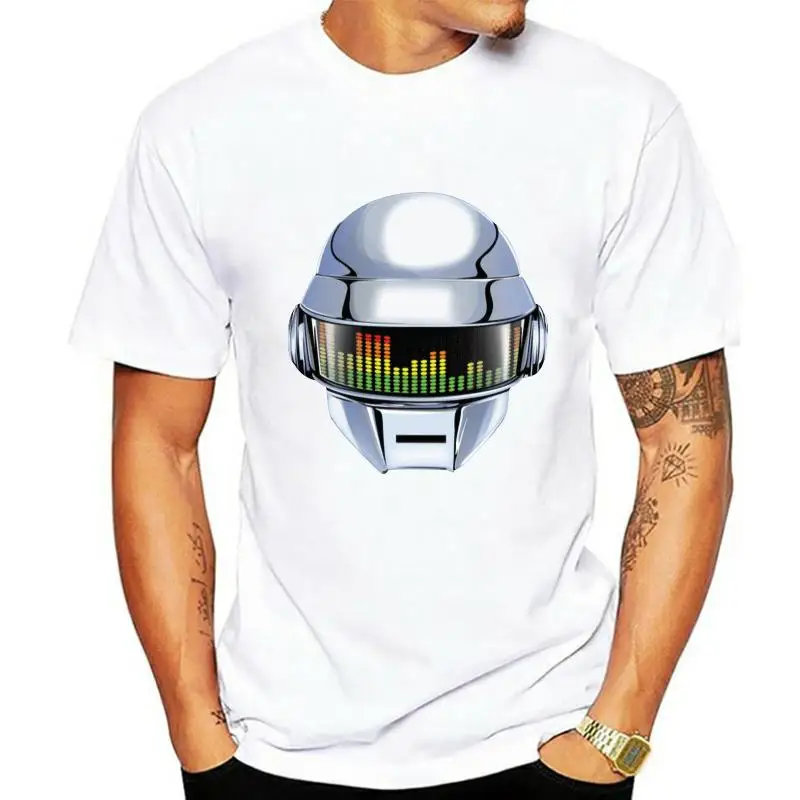 T-Shirt T Shirt jersey Shirt Man Music DJ Daft Punk Helmet Black Grey