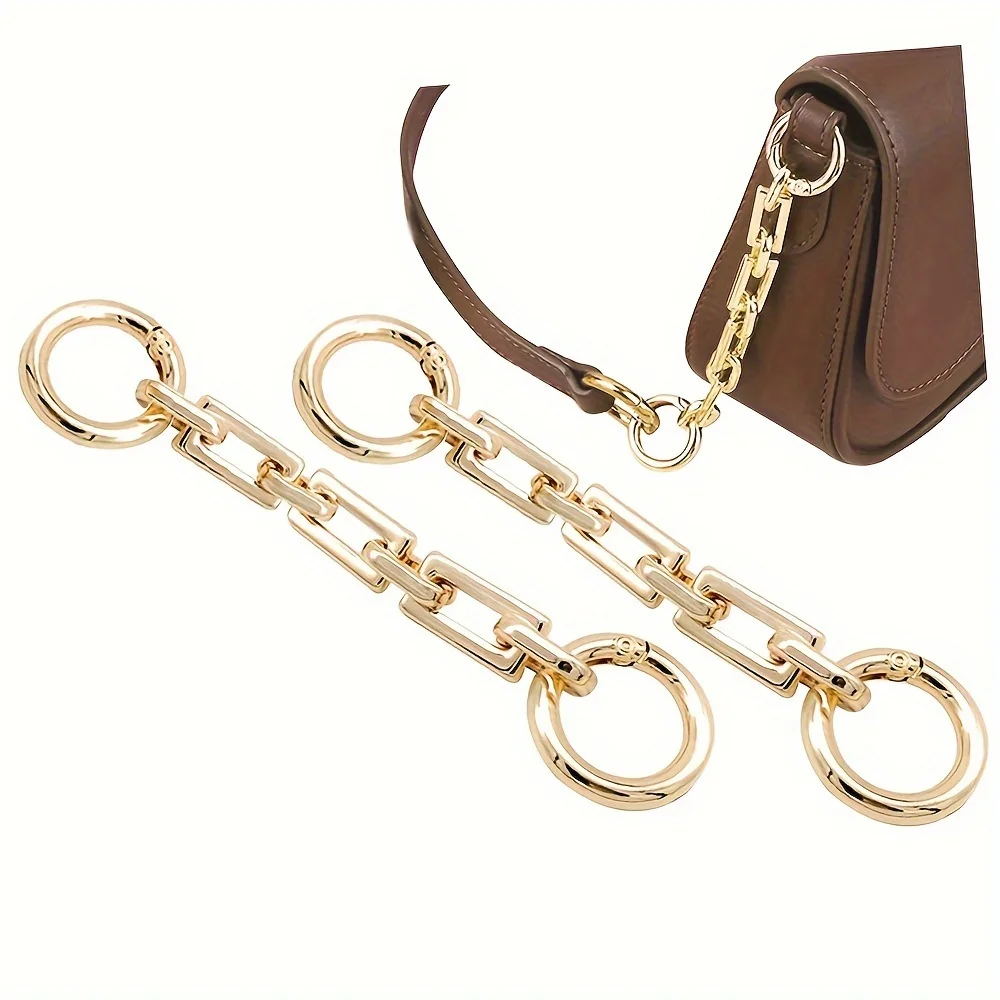 Metal Handbag Chain Extenders with Oval Replacement Chains,Clasp Buckle,Golden-Tone Finish - DIY Purse Making Accessories