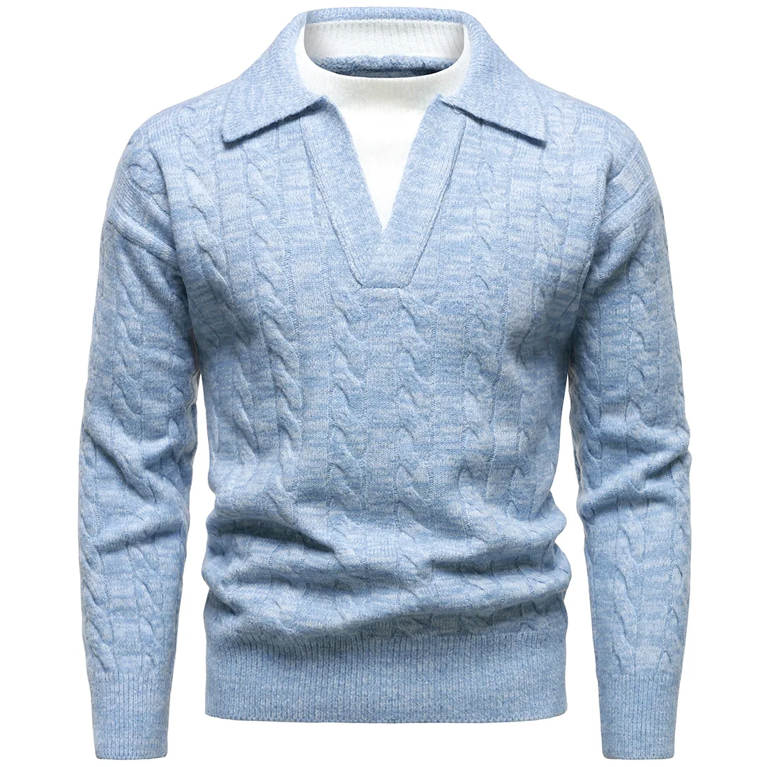 النمط البريطاني هنري سترة برقبة على شكل v معاطف للرجال البلوز جيرسي Hombre خمر الملابس رجل الصوف مزيج محبوك مضلع سحب أوم