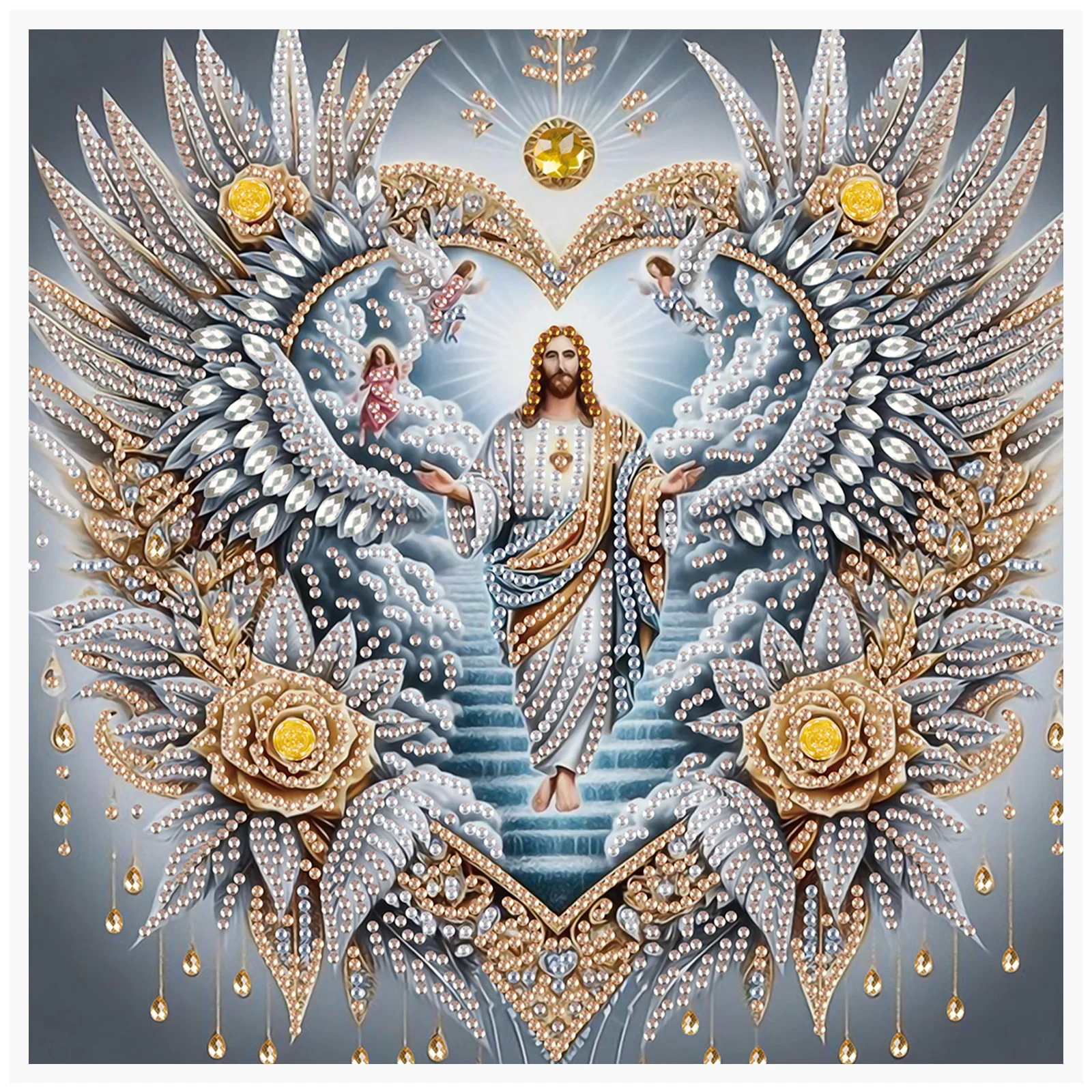 DIY God and Love Special Shape Diamond Art Kit for Beginner and adult,Diamond Art Painting Kits for Home Wall Decoration Gifts