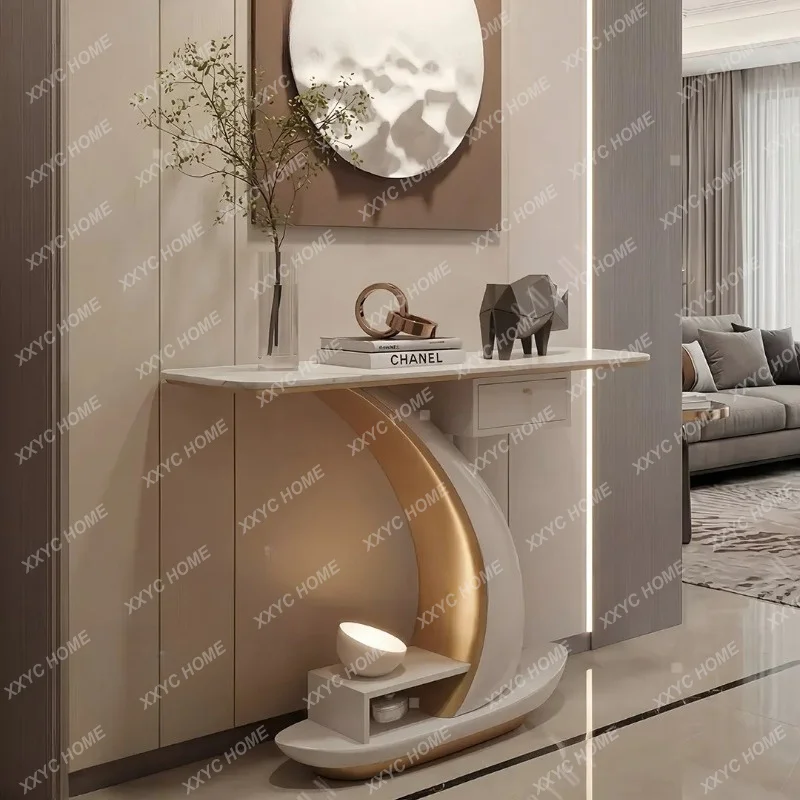 XX Luxury Entryway Table With Sailboat Design Narrow Console Table With Drawer For Hallway Wall