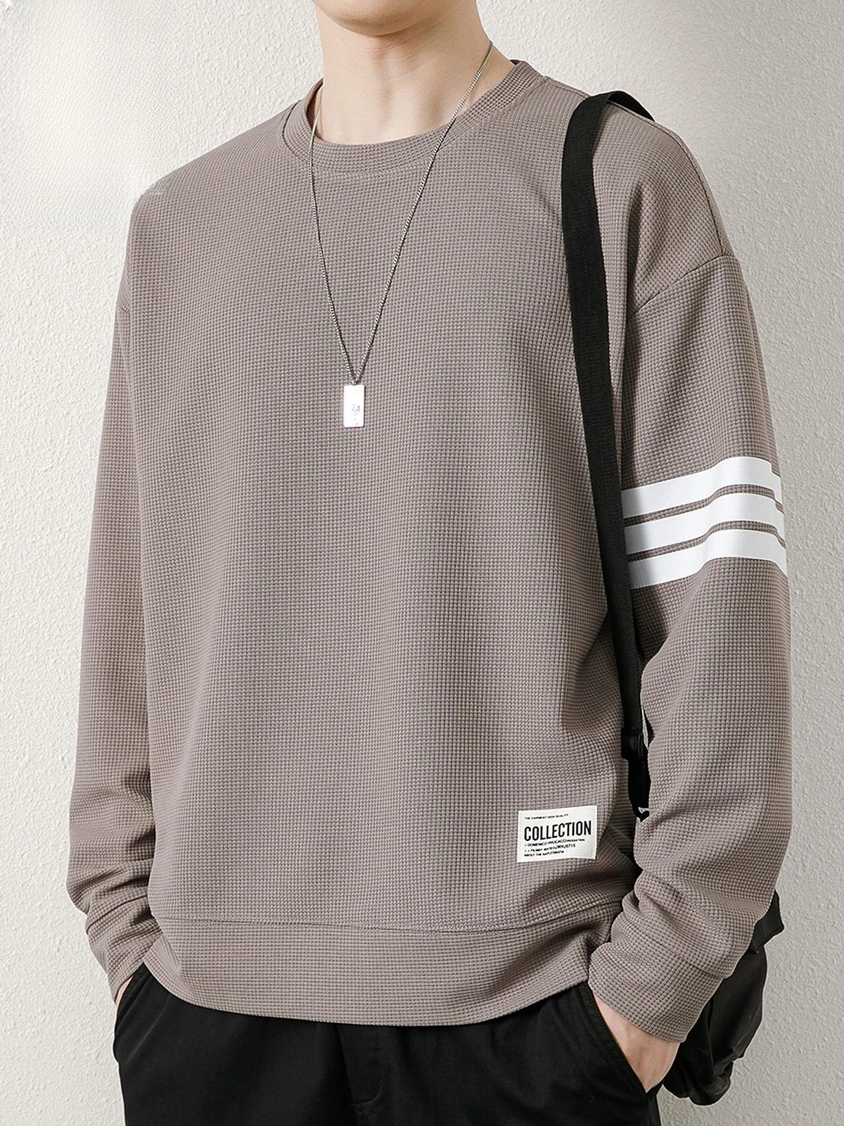 

Мужской свитшот весна 2026, круглый вырез, спортивный, свободный крой, плотный, повседневный, модный, из полиэфирного волокна, с длинным рукавом