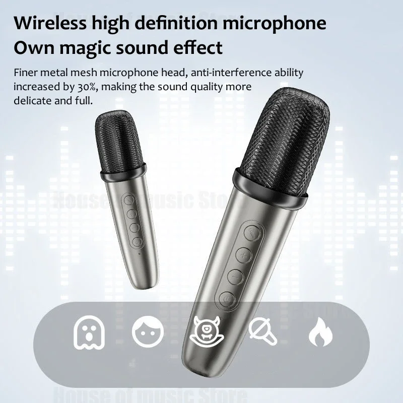 مكبر صوت بلوتوث HiFi لاسلكي محمول ، صندوق صوت كاريوكي صغير ، أداء جهير ممتاز ، تخييم ، خارجي ، ممتاز ، BT5.0