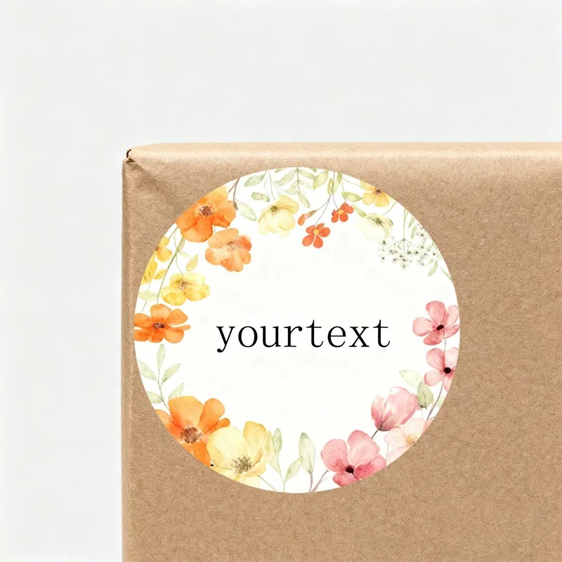 200pcs Custom 5/6cm Diameter Round Cherry Blossom Thank You Stickers Labels For Gift Bag Flower Bouquet Packaging Party Favors - view 5