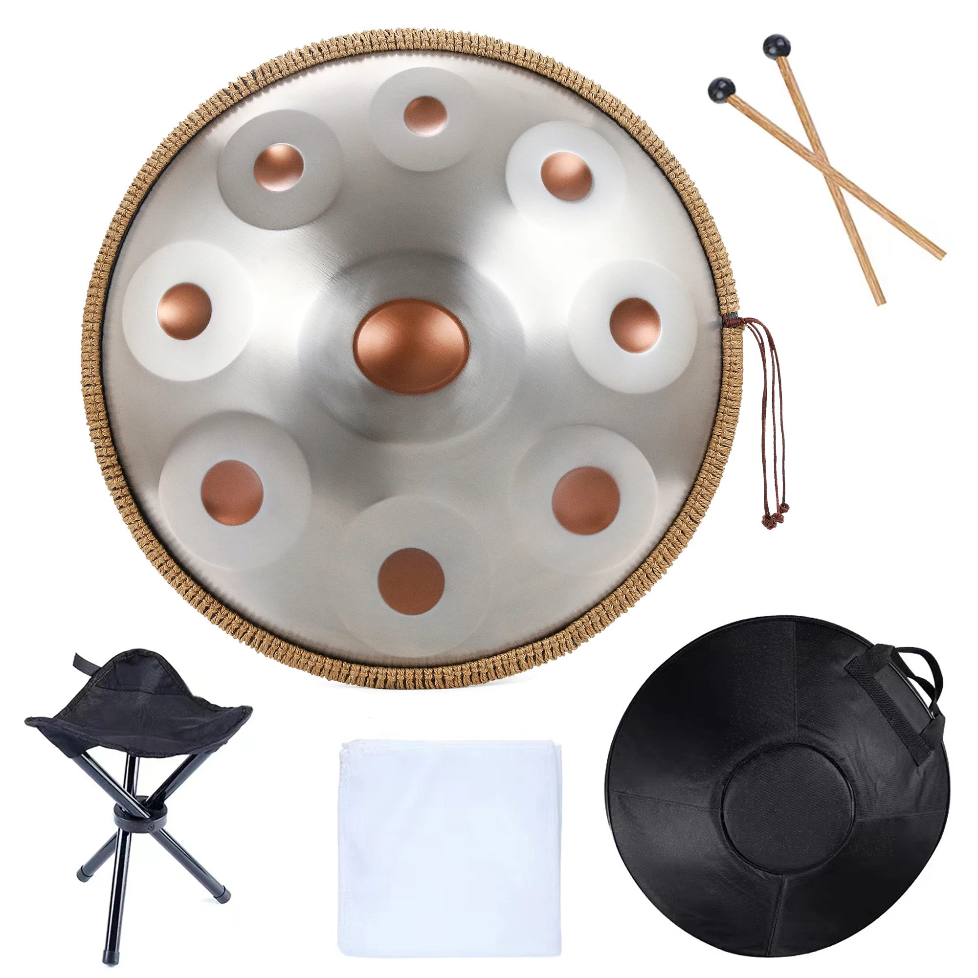 18 inch Handpan 9 Notes G Minor 440HZ Pantam Drum Hand pan Stainless Steel For Beginner Meditation Yoga
