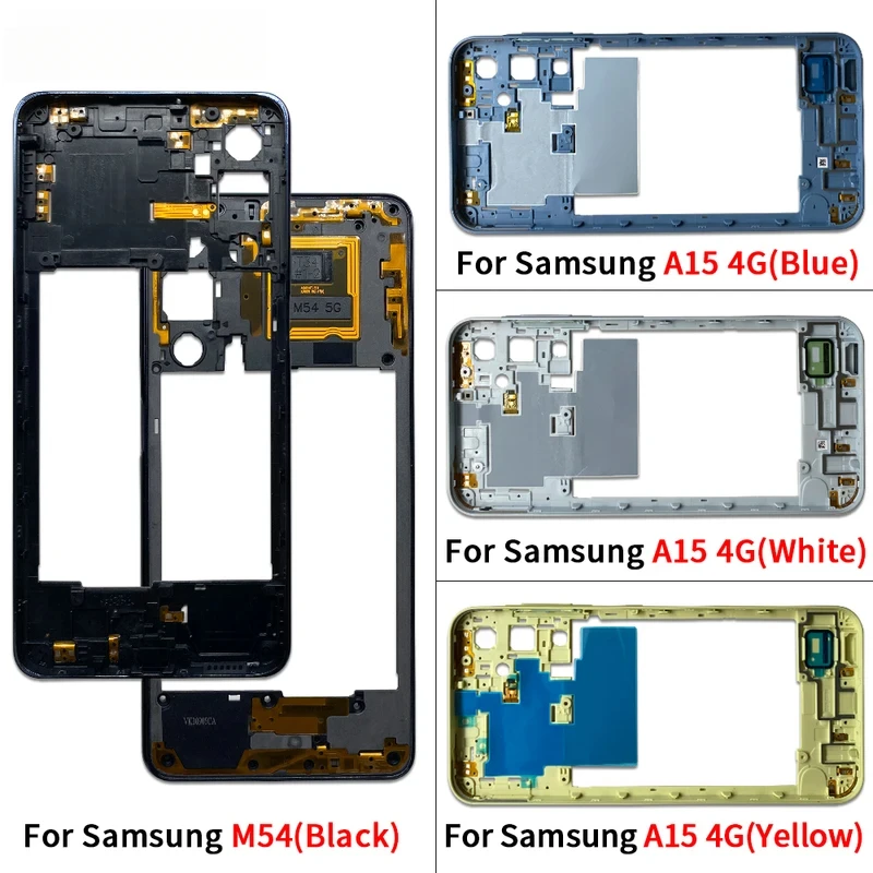 

For Samsung A15 4G A155F A15 5G A156F Middle Frame Housing Rear Case Panel Replacement Part