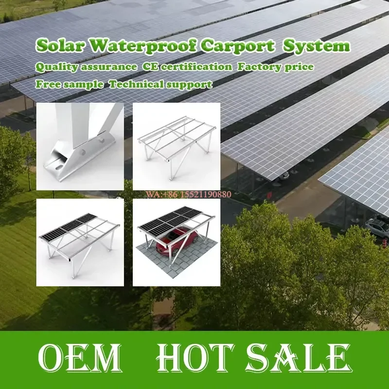 wmwmnu Waterproof Carport Channel Solar Carport System for Solar Parking Car