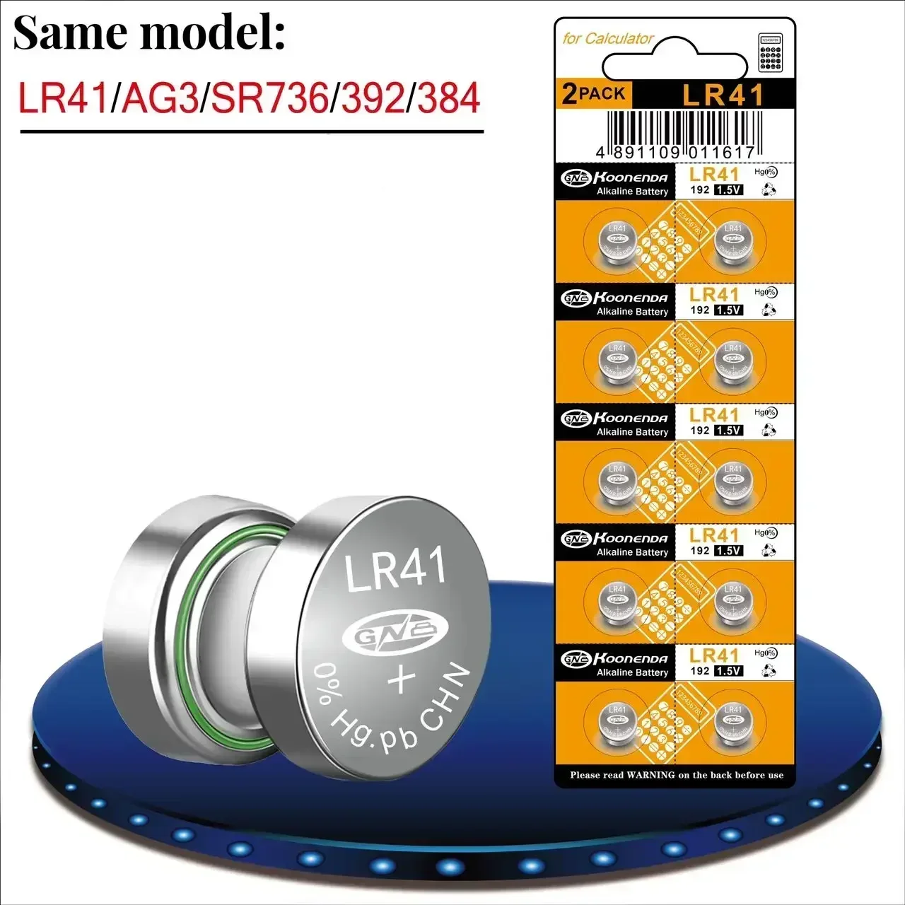 Batería de celda de moneda AG3 LR41 electrónica L736, lámpara de detector de billetes, vela luminosa, cuchara para el oído, batería especial