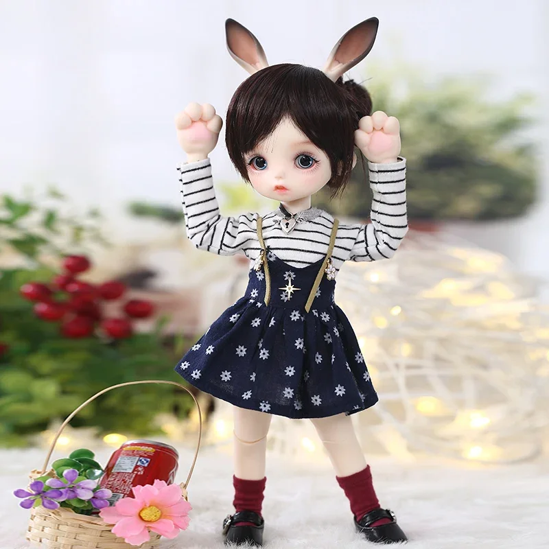 Aimerai Gina BJD SD 인형 1/6 토끼 귀 바디 모델, 아기 소녀 소년, 고품질 장난감 가게 수지 피규어