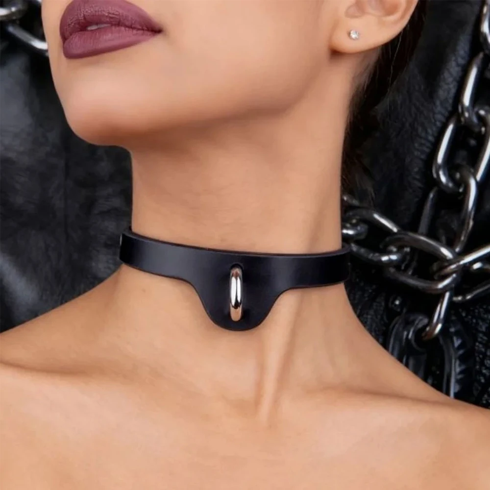 Gothic-Mode-Halsband aus PU-Leder für Damen, vielseitig einsetzbar für Party, Festival, Cosplay, Spiele von Paaren, Urlaubszubehör im reifen Stil – Detail 6