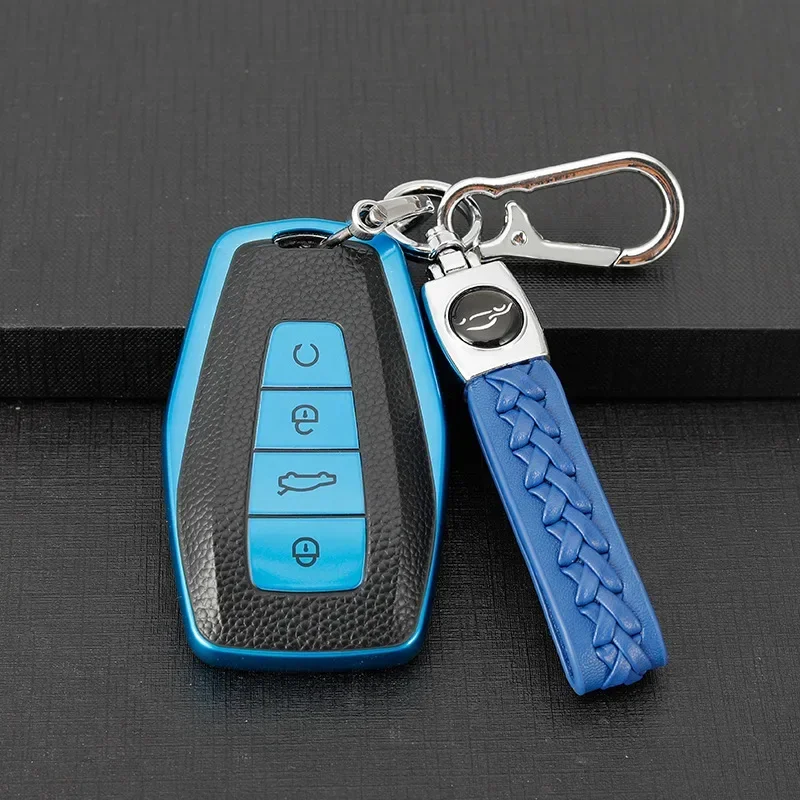 TPU Leather Shell Fob Car Remote Key Case Cover For Geely Coolray 2019-2020 Atlas Boyue NL3 Emgrand X7 EX7 SUV GT GC9 Borui