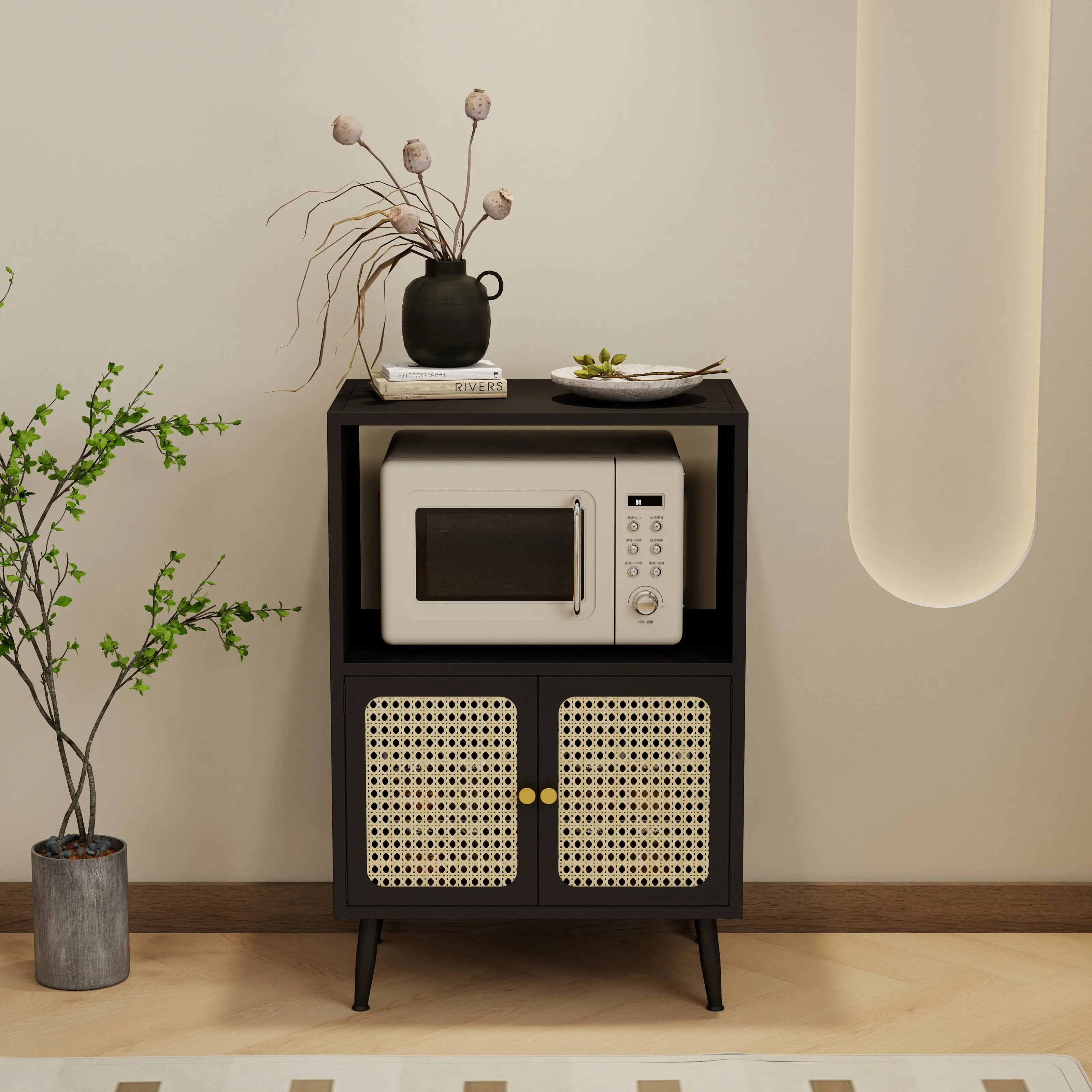 Side cabinet Antique microwave oven oven cabinet