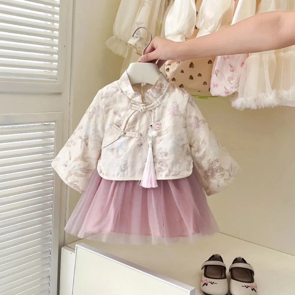 

Autumn Fashion New 2-7 Years Girls Flower Print Long Sleeved Top + Short Skirt 2 Pcs Set Kids Sweet Cute Outfit Clothes