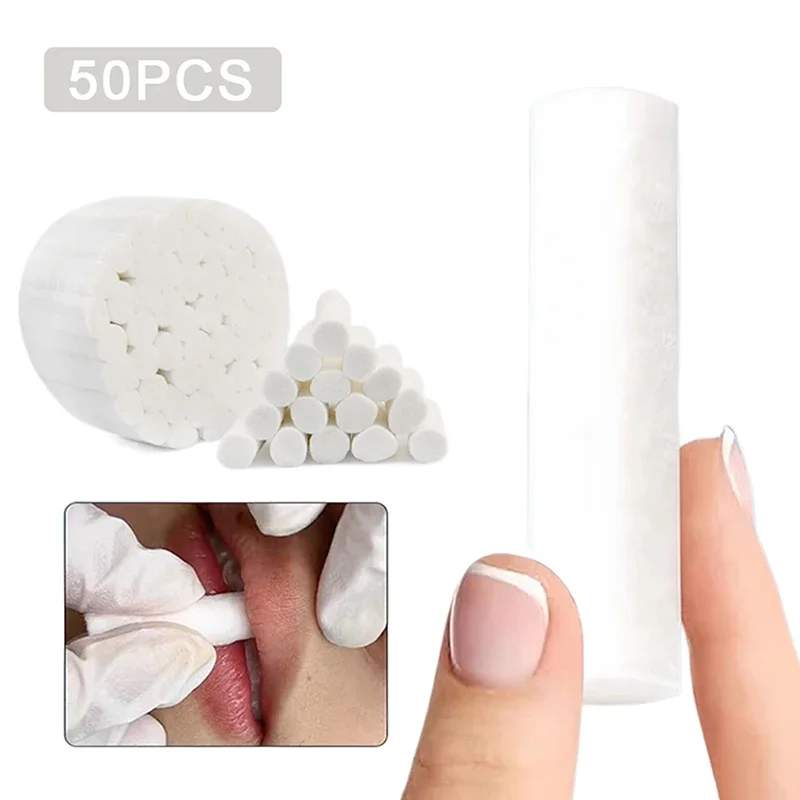 50PCS Disposable Lip Tattoo Skin Stretching Cotton Stick Semi-Permanent Makeup Lip Embroidery Blush Recovery Tool