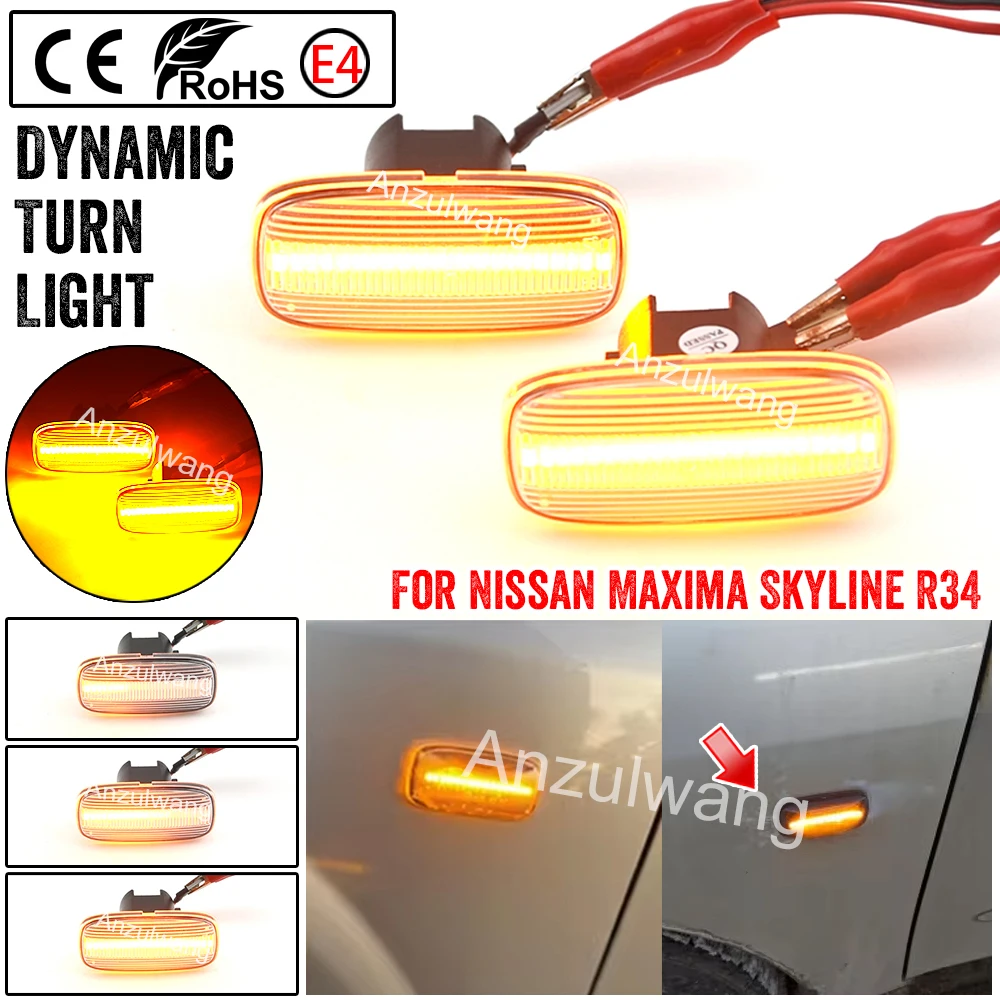 

Светодиодный динамический поворотник, последовательный мигающий боковой фонарь, автомобильные аксессуары для Nissan AD/Wingroad (Y11) 05.1999-02.2006