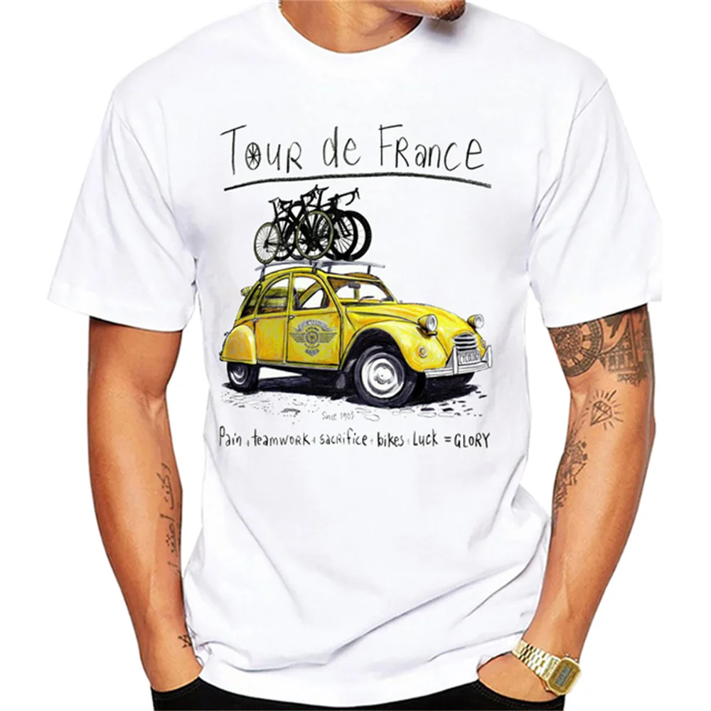 Vintage Collection Of Bicycles T-Shirt Fashion Men Short Sleeve Old Road Bike Cycling T Shirt White Casual Tops Hip Hop Boy Tees