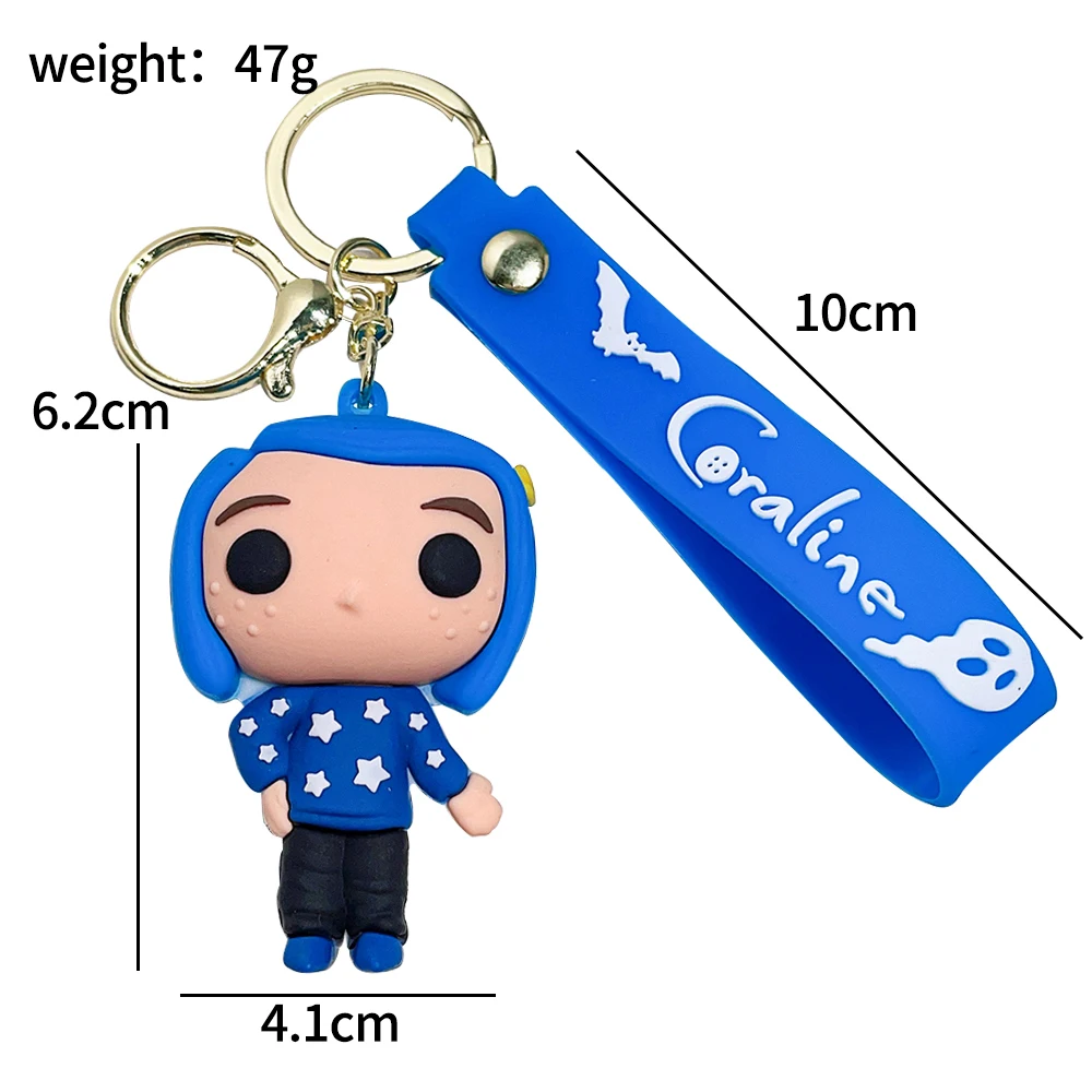 Creative Cartoon Movie Film Action Coraline Figure Doll Model Cute Doll PVC Keyring Ornament Key Chain Pendant Kids gifts