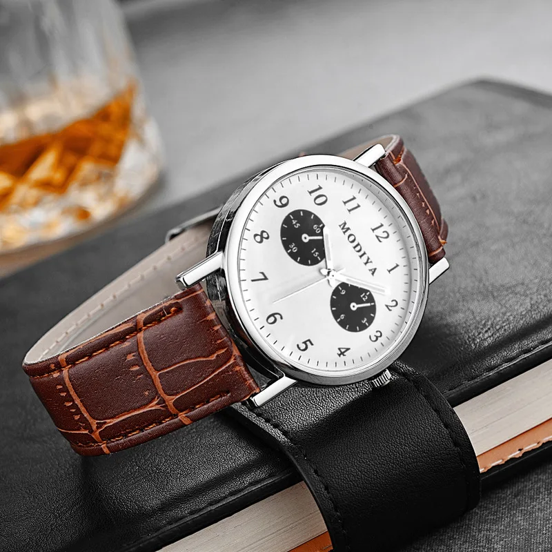 Men's Quartz Watches Simple Leather Straps Male Business Watch Classic Minimalist Design Fashion Wristwatch For Daily Wear Gifts