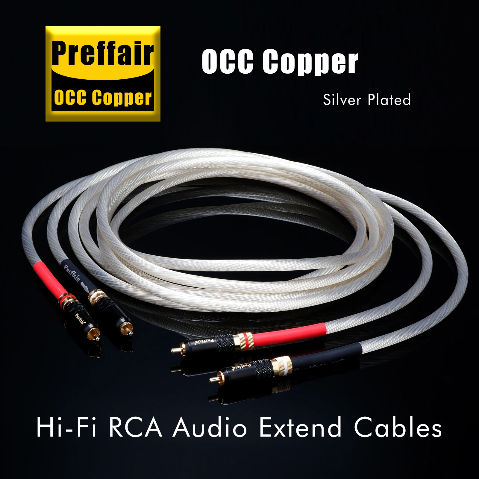 

RCA Cable Audiophine OCC Silver Plated RCA Interconnect Audio Cable