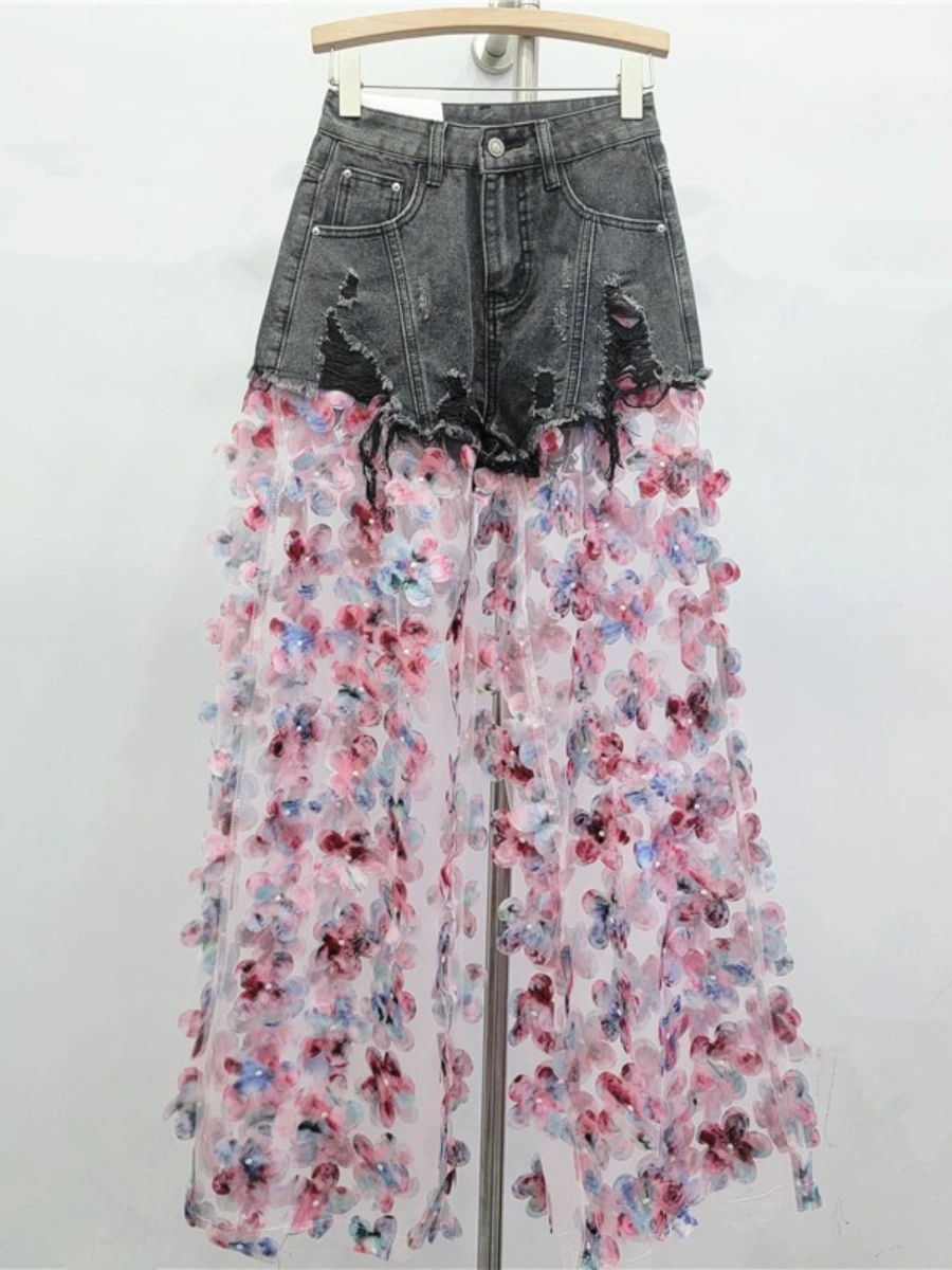 GALCAUR الصلبة تقسم الدانتيل الشارع الشهير السراويل الإناث عالية الخصر فضفاضة الخفيفة الفاخرة المرأة السراويل المستقيمة الخريف موضة جديدة #2