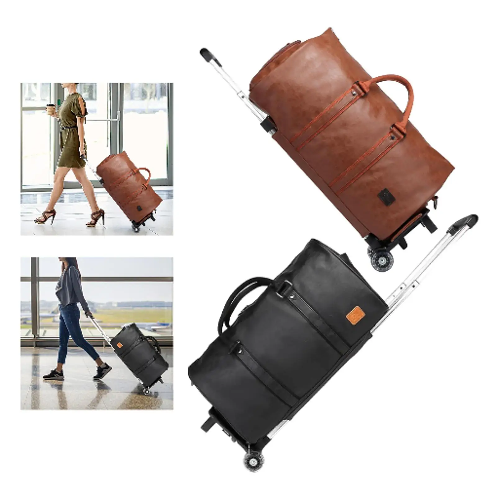 Rolling Garment Bag Suitcase Luggage Bag Suit Dress Bag Garment Duffel Bag for Travel Trip Business Men Women Suit Wedding Dress