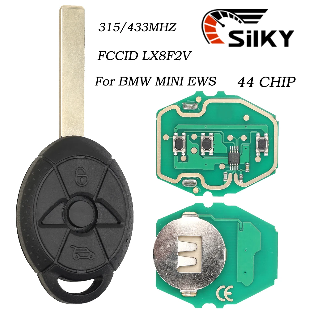 SilKY for BMW Mini Cooper S R50 R53 2005-2007 EWS System with 44 PCF7935 Chip 315/433 MHZ Remote Car Key.