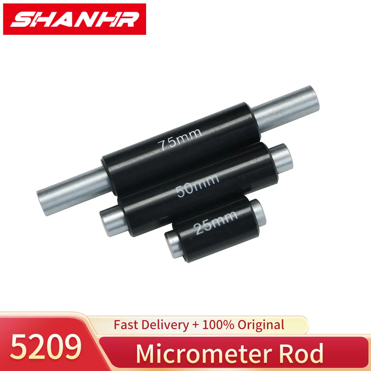 SHANHR Caliper Micrometer Inner Outer Calibration Block Rod Bar Gauge Bar Ring 25mm 50mm 75mm