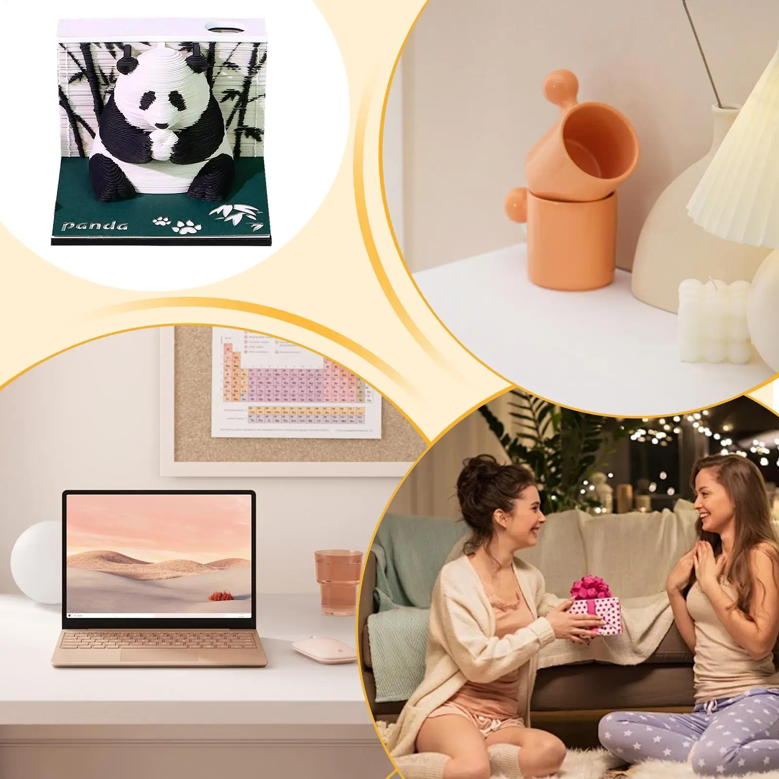 

Timepiece Calendar Paper Art Panda 2026 Calendar Decor Tear Off Decorative Desktop Planner For Bookshelf Work Bedroom Living