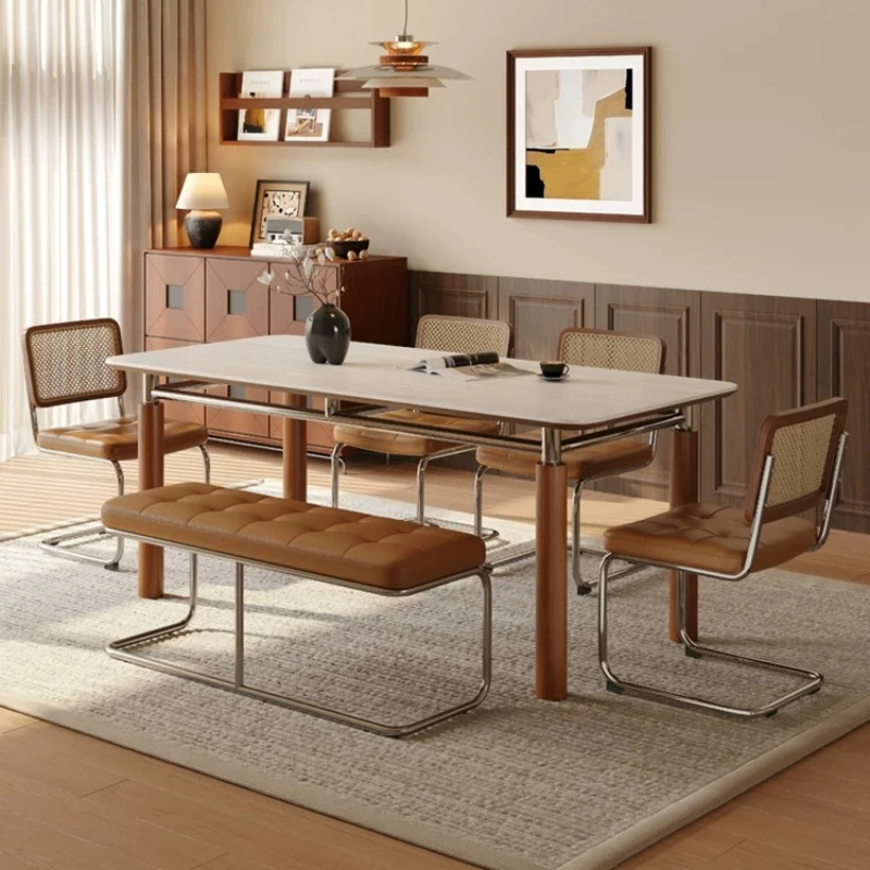 Mid-Century Modern Rectangular Dining Table Unique Design Restaurant Kitchen Dining Table Living Room Tavoli Da Pranzo Furniture
