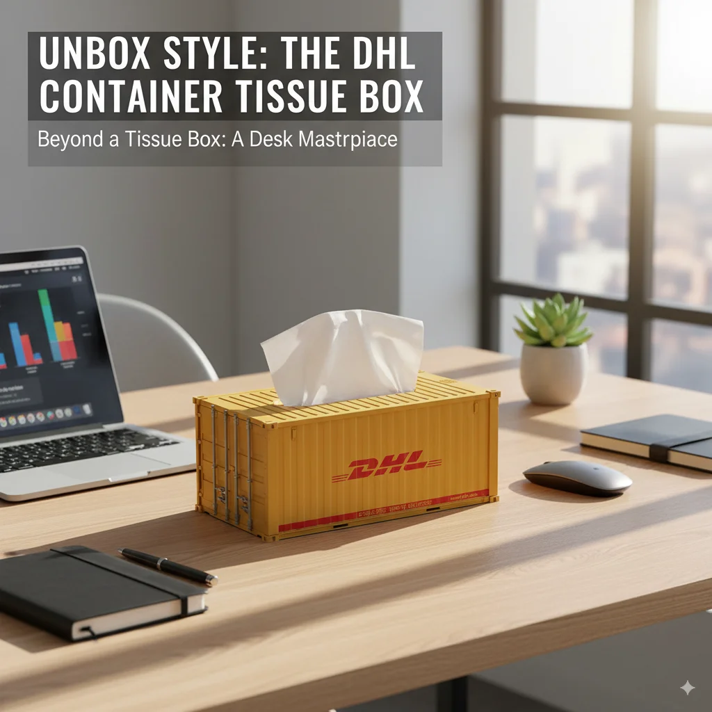 

Mediterranean Shipping Container Style Tissue Box Pen Container Desk Organizer Business Card Box Creative Christmas Gift