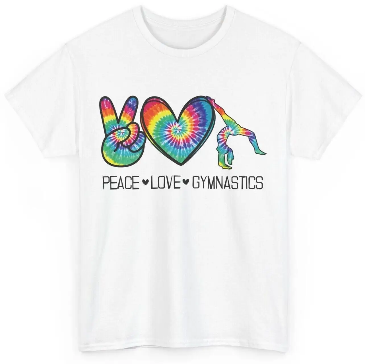 Gymnastics Shirt, Peace Love Gymnastics Tumbling Gymnast Women Girls Shirt