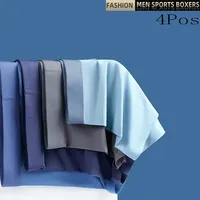 4Pcs Men Underwear Ice Silk Man Boxers Graphene Men Underpants Breathable Comfortable Cool Men's Panties Ultrathin BoxerShorts