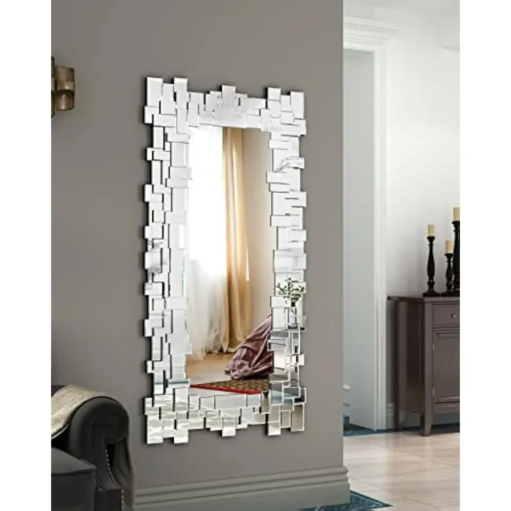 

Wall Mirrors Decorative Full Length- 47" X 25" Gorgeous Rectangle Frameless Mirrors For Living Room Bedroom|