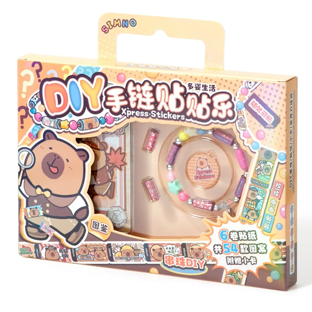 

Креативные наклейки с капибалой, набор браслетов, сделай сам, красочные наклейки с прокруткой, браслет, устойчивый к разрыву, декор для скрапбукинга