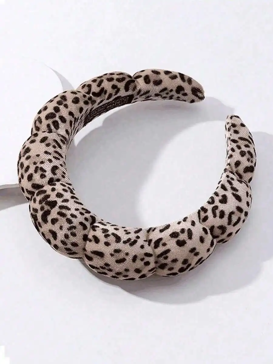

Leopard Print Headband For Women, Makeup Hair Accessory, SPA Party Daily Use