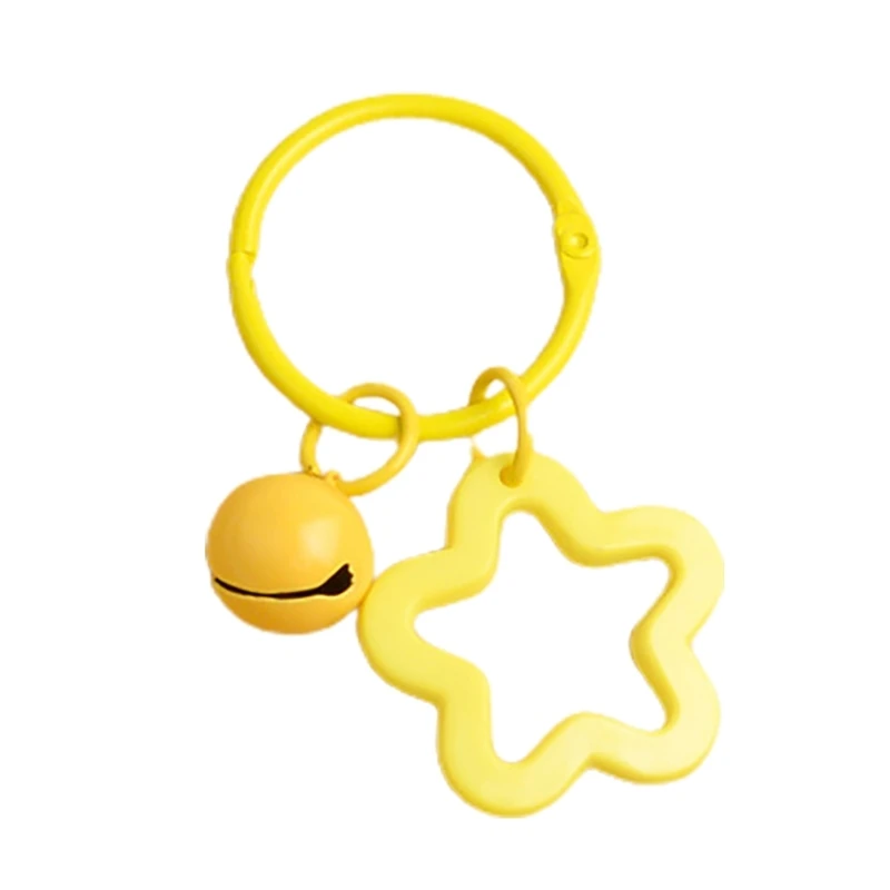 Acrylic Keyring Cute Star Keychain Purse Pendant Backpack Charm with Bells Keychain Accessories Gifts for Girl Friend